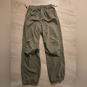 Bershka Olive Green Baggy Pants